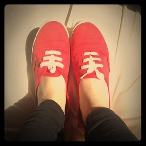 Pair of red & pair of blue h&m sneakers