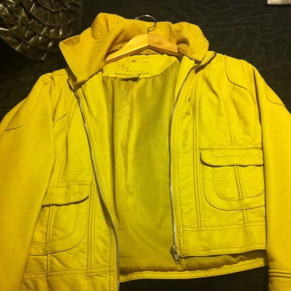 Yellow biker style jacket