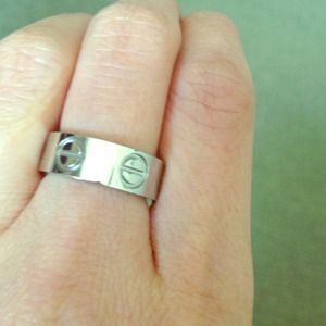 Cartier inspired silver LOVE ring size 7