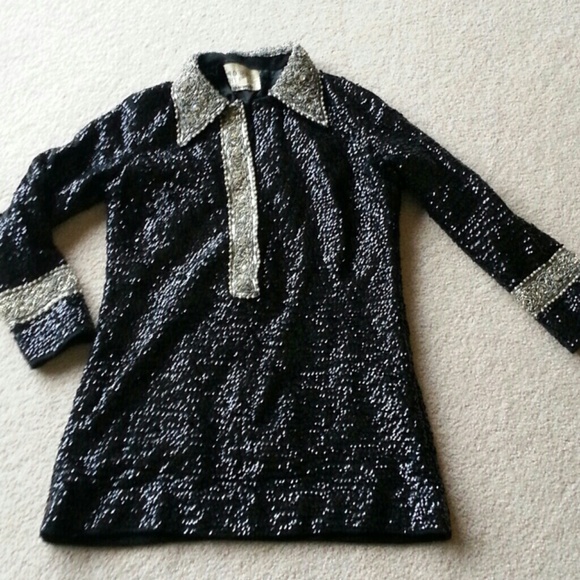 Vintage top. Wool and sequins with rhinestones