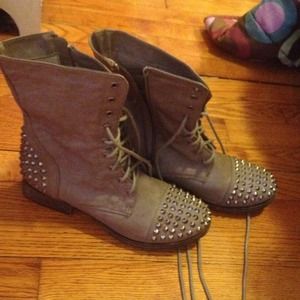 Studded combat boots