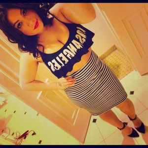 Black and white strip skirt