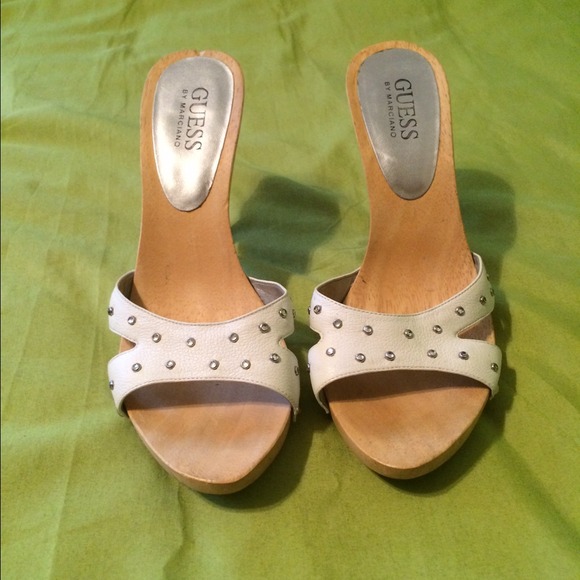 Shoes - White sandal heels