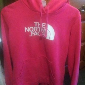 pink northface hoodie