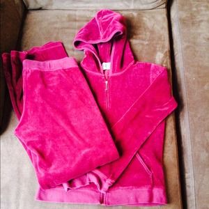 Juicy Couture burgundy velour sweat suit