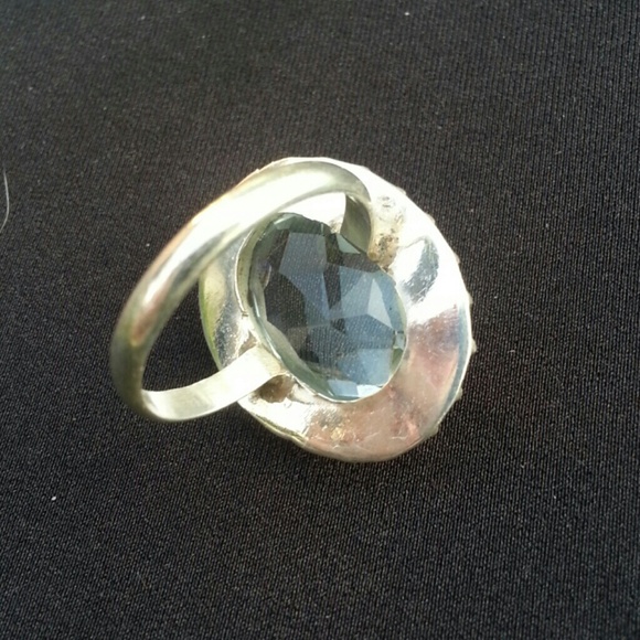 Sterling Silver baby blue stone Ring 925 siz 8.5-9 - Picture 3 of 4