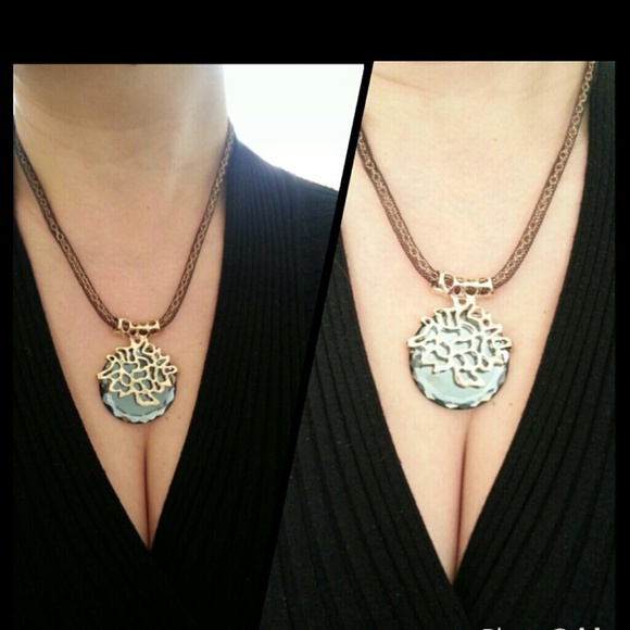 HP 04/09/14!!!! Crystal Pendant Net Chain Necklace - Picture 4 of 4