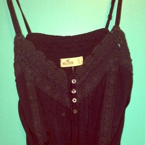 🎀lace navy blue hollister top🎀