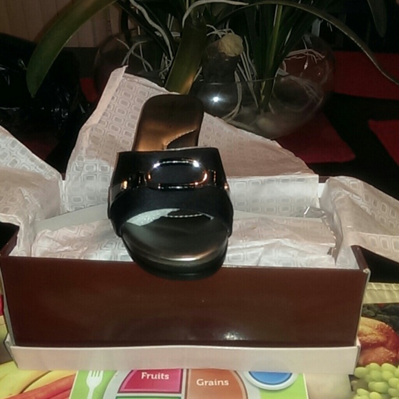 REDUCED Black Wedge Sandal