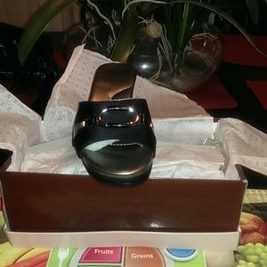 REDUCED Black Wedge Sandal