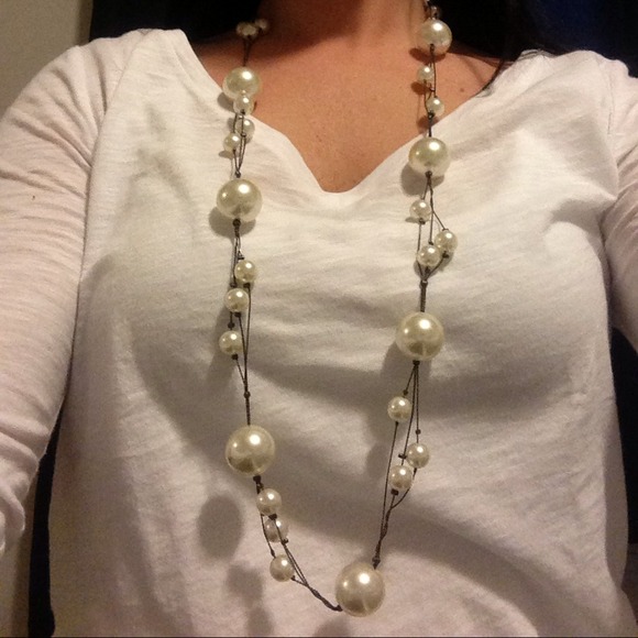 Matching pearl necklace and earrings combo