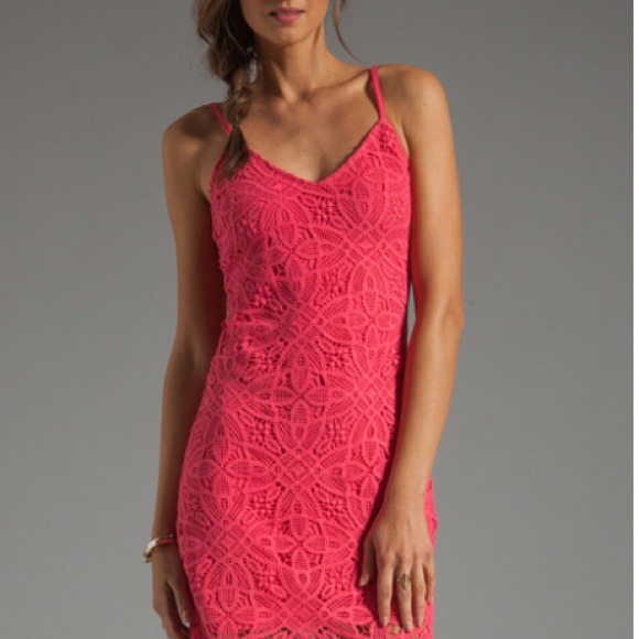 BB Dakota Maiden crochet lace mini dress pink XS - Picture 1 of 4