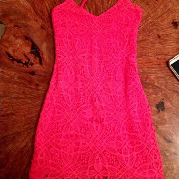 BB Dakota Maiden crochet lace mini dress pink XS - Picture 4 of 4