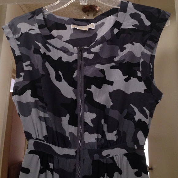 Michael Kors gray camouflage dress