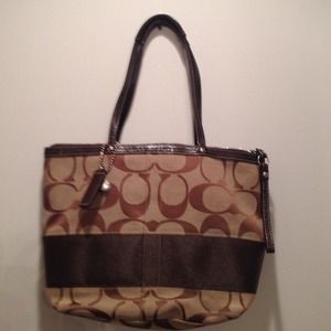 Coach Signature Stripe Tote