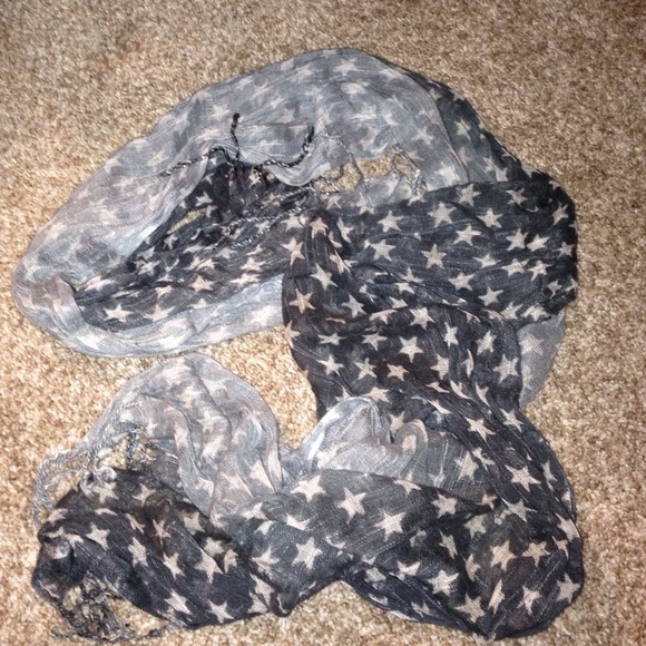 Faded blue scarf with stars!