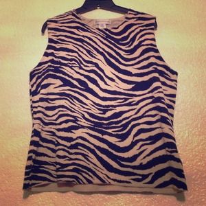 Tiger print sleeveless knit