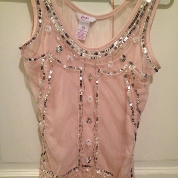 Pink sequin tank NWT