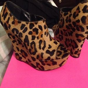 Steve Madden wedge peep toe booties