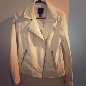 White faux leather jacket