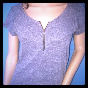 Urban Outfitters Grey Zipper T-shirt