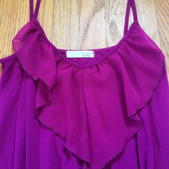 Lush Peplum Purple Ruffled Tank Top! - Picture 2 of 3