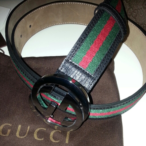 54% off Gucci Accessories - Authentic Black Gucci Belt w/ Green/Red Stripe from Lux life couture ...