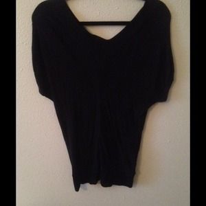 Mossimo black sheer v neck top