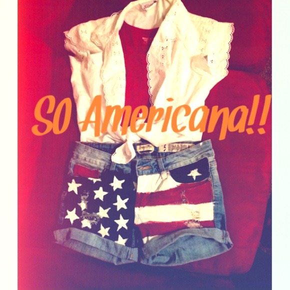 Hand painted Americana shorts USA!! 🇺🇸💕🌟