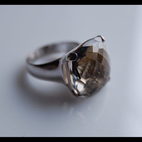 Swarovski smoky quartz statement ring