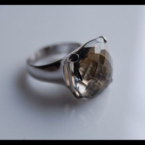 Swarovski smoky quartz statement ring