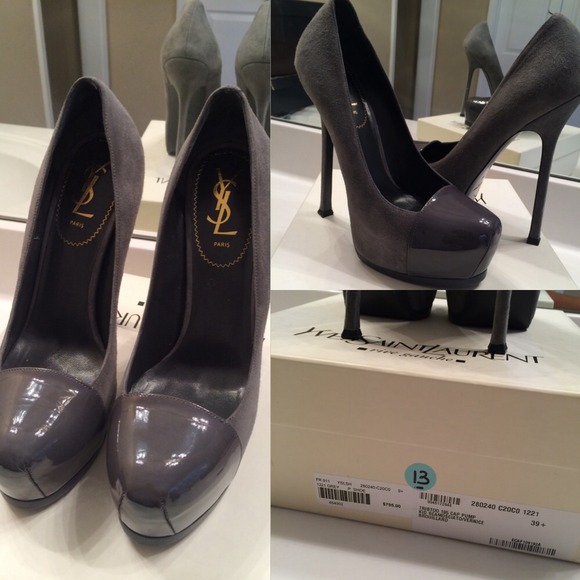 🚫SOLD🚫 🎉HOST PiCK🎉 YSL GREY SHOES - Picture 2 of 4