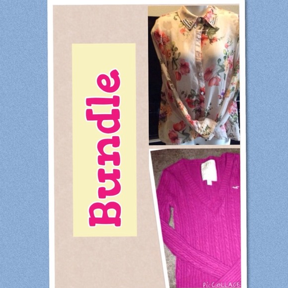 Forever 21 Tops - 🚫BUNDLE🚫floral top and Hollister sweatshirt