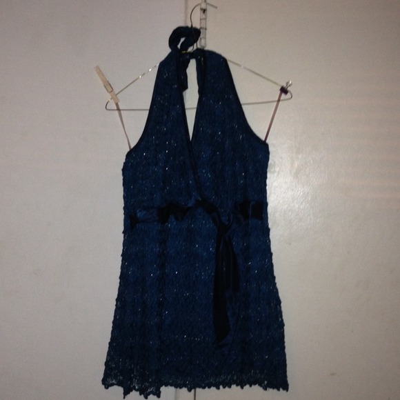 Torrid Tops - halter top from Torrid & a blue long sleeve shirt