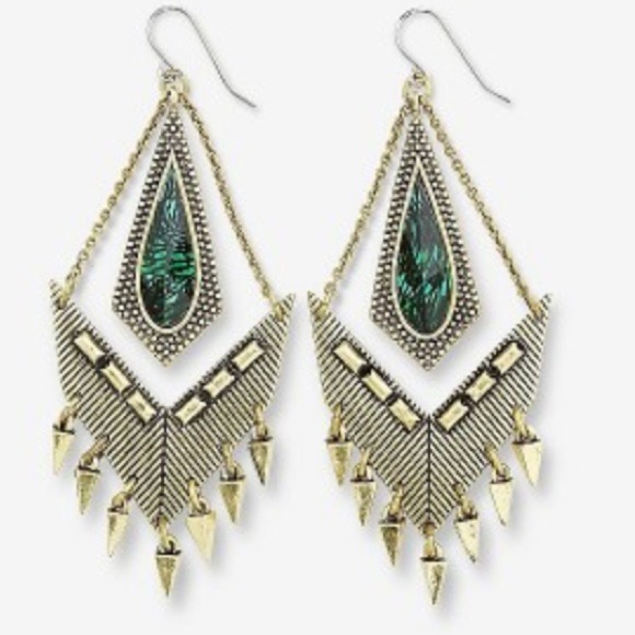 Kardashian Kollection Jewelry - Kardasian Kollection Green Brass Earrings