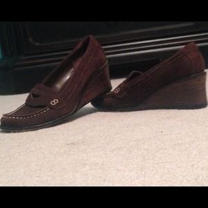 YellowBox brown suede wedge loafers 8