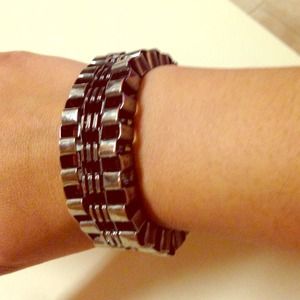 Chrome chunky bracelet.