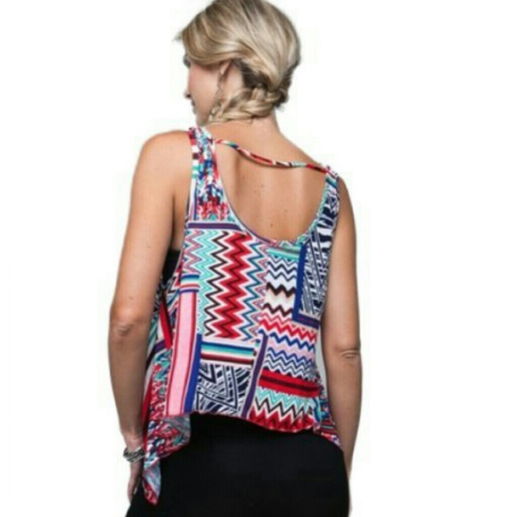 Hi-low Geo Print Tank-top - Picture 3 of 3