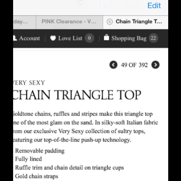 👙Very Sexy Chain Triangle top/Bottom M - Picture 4 of 4