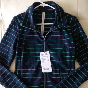 Lululemon Nice Asana Jacket (navy w green stripes)
