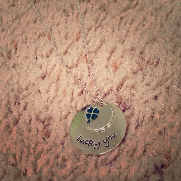 "Lucky You" Clover Silver Necklace