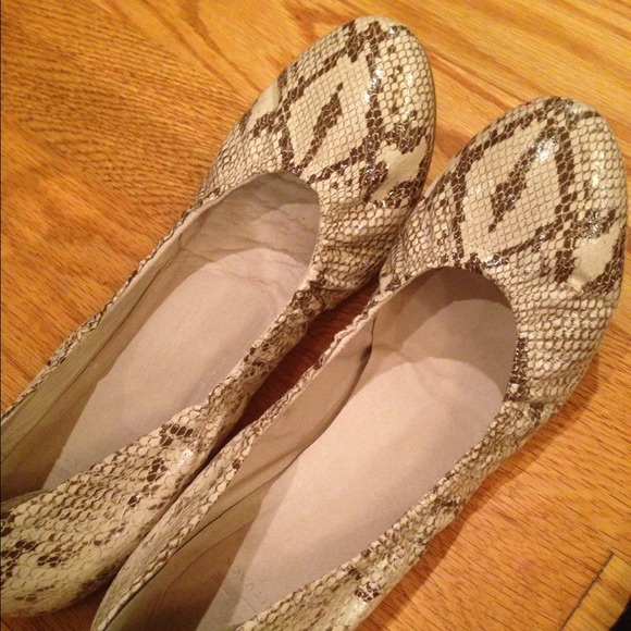 Snakeskin print ballet flats 39.5.
