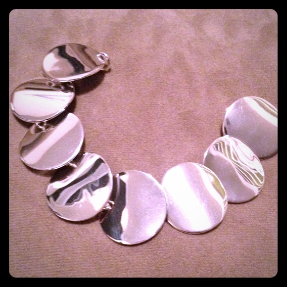 Silver 925 Chain Circle Plates Bracelet