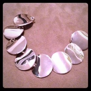 Silver 925 Chain Circle Plates Bracelet