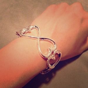 Silver 925 Chain Hearts Bracelet