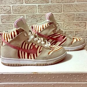 Nike Pink and Zebra Print High Tops