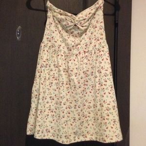 Cotton floral strapless dress