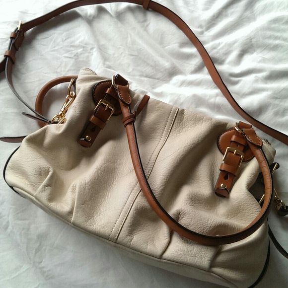 SOLD Ralph Lauren cream leather shoulder bag