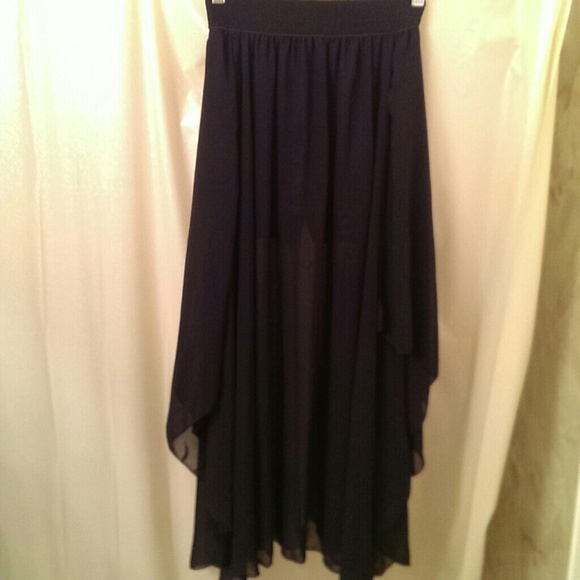 Black chiffon maxi skirt