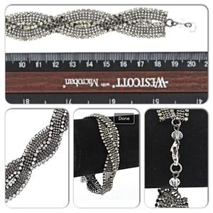 Alfani Hematite Tone Braided Crystal Bracelet